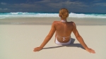 suntanning woman