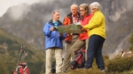 hikers with map