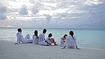 family at beach