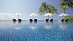 pool with parasols