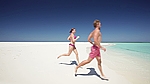 running into waves
